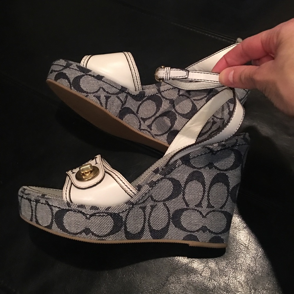 Designer Coach wedge heels